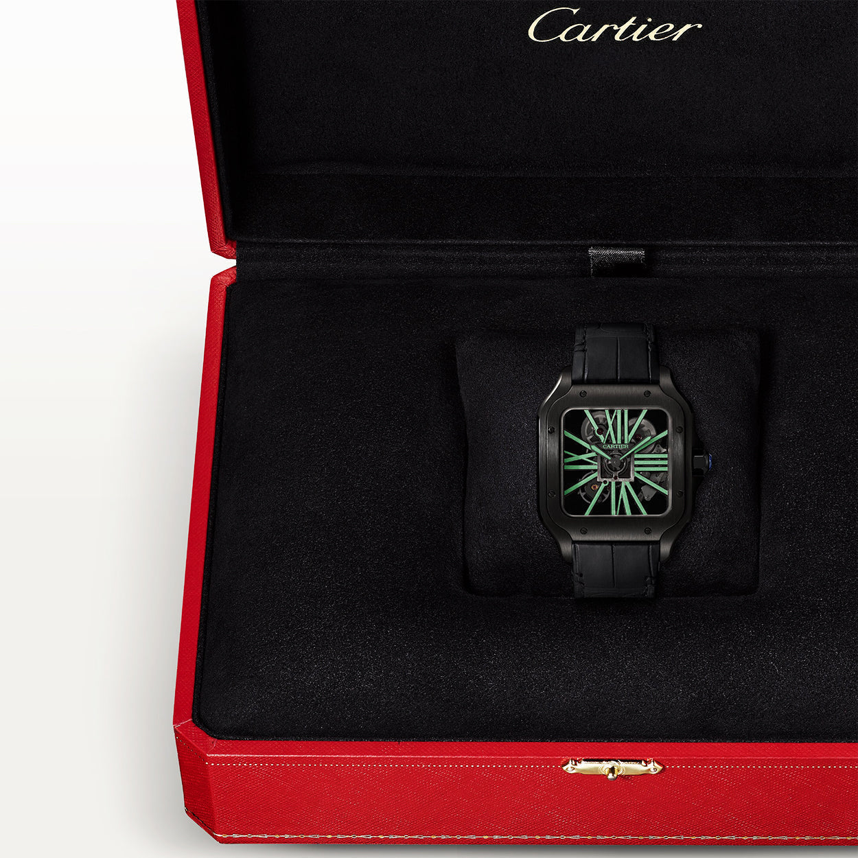 Santos de Cartier Large Skeleton Black ADLC Men’s Watch