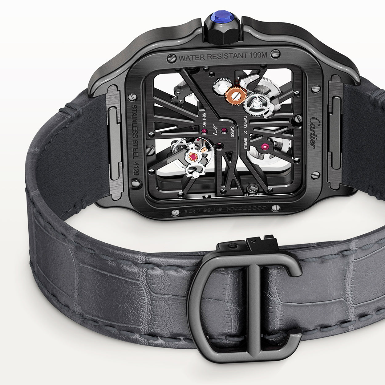 Santos de Cartier Large Skeleton Black ADLC Men’s Watch