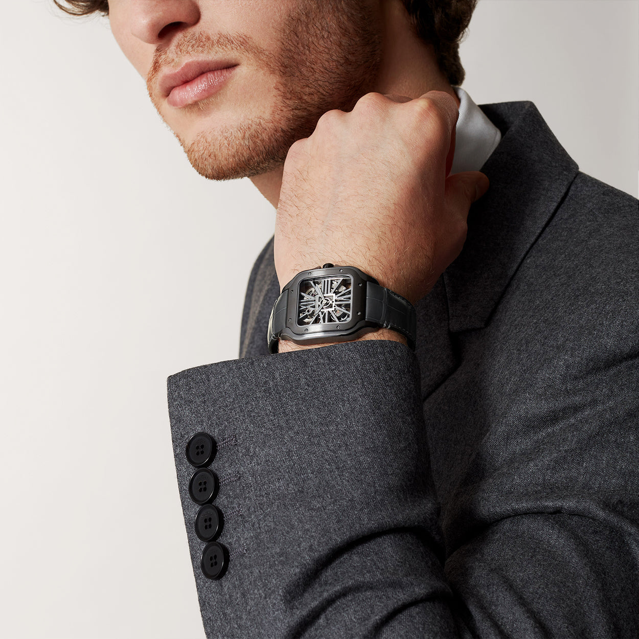 Santos de Cartier Large Skeleton Black ADLC Men’s Watch