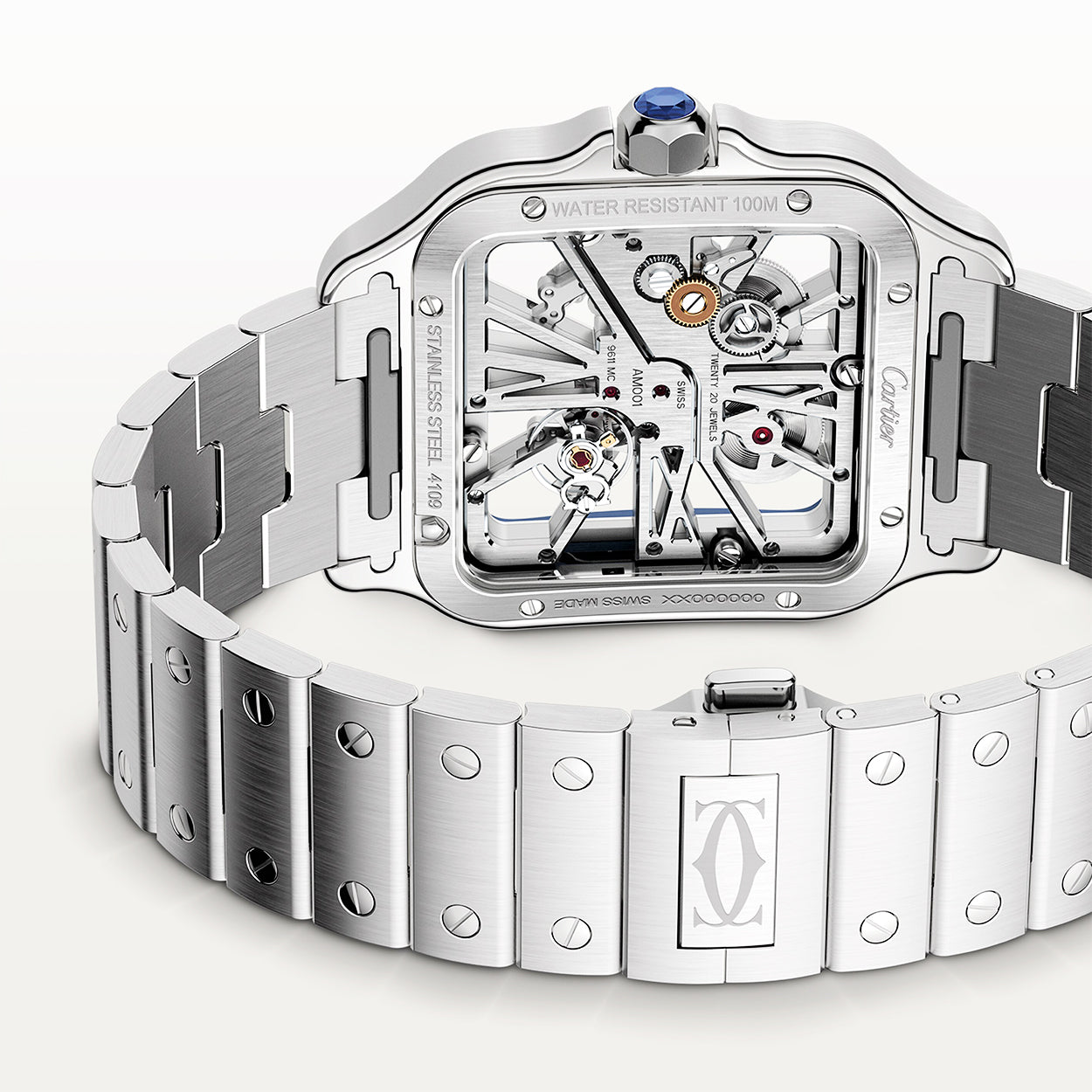 Santos de Cartier Large Skeleton/Blue Dial Men’s Watch