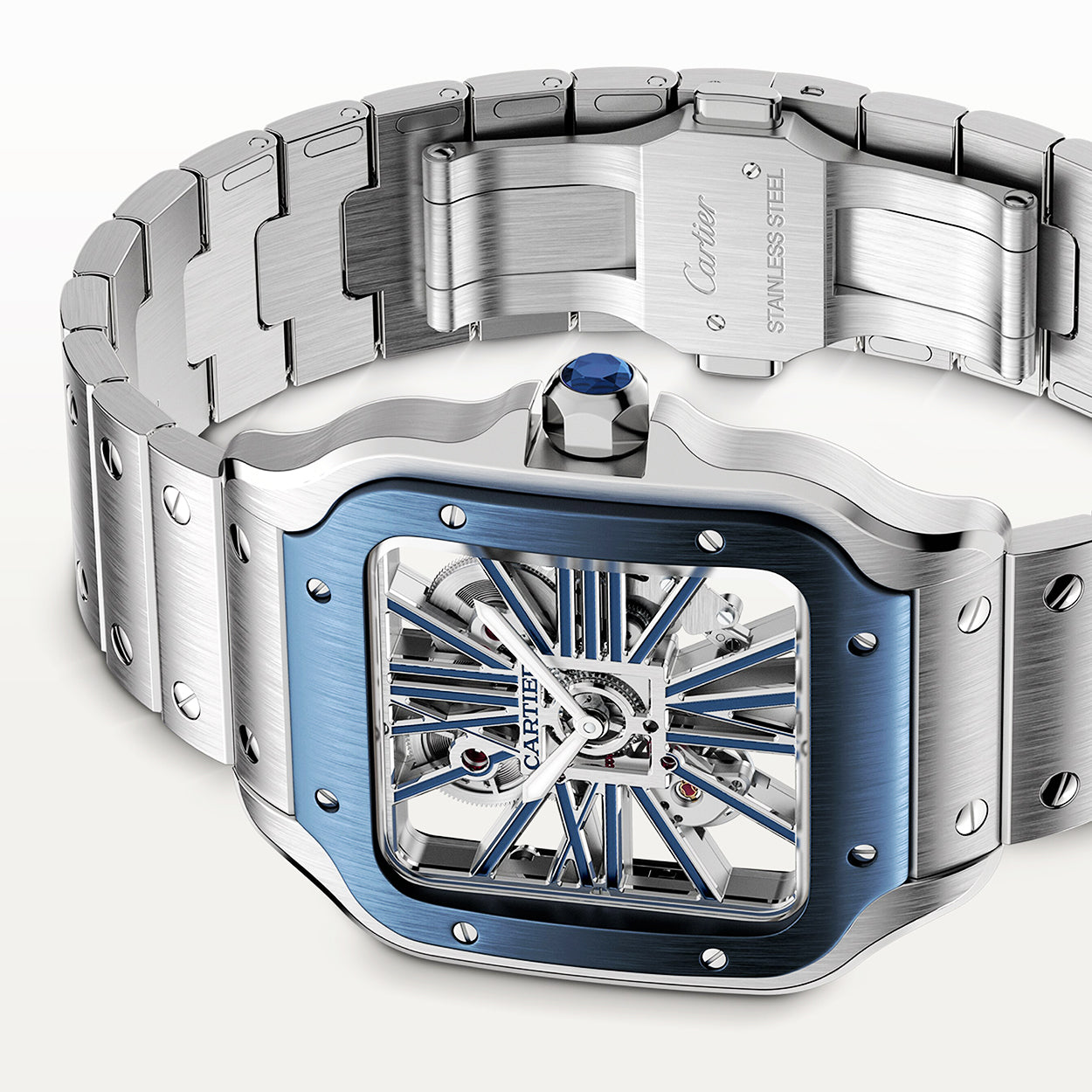 Santos de Cartier Large Skeleton/Blue Dial Men’s Watch