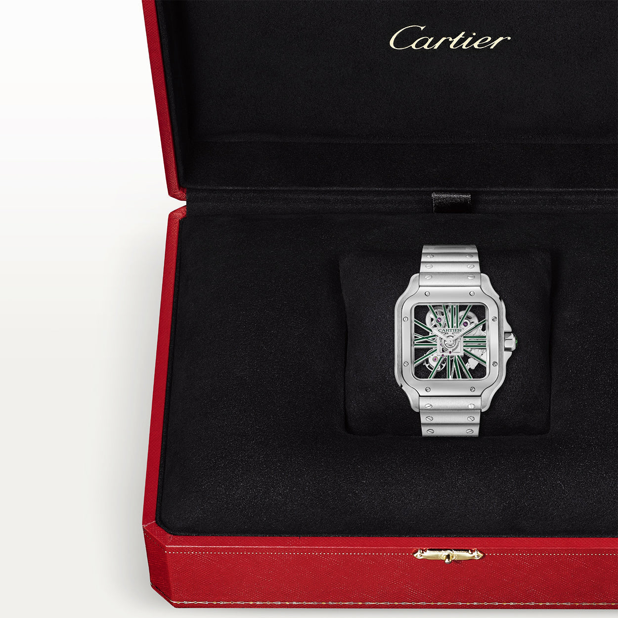 Santos de Cartier Large Skeleton/Green Dial Men’s Watch