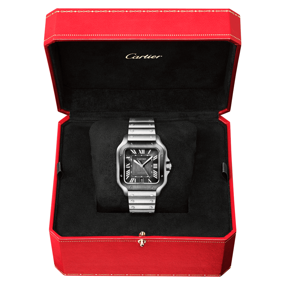 Santos de Cartier Large Steel & ADLC Grey Dial Men’s Automatic Watch
