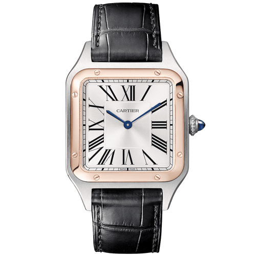 Santos-Dumont Large & 18ct Pink Gold Steel Strap Watch