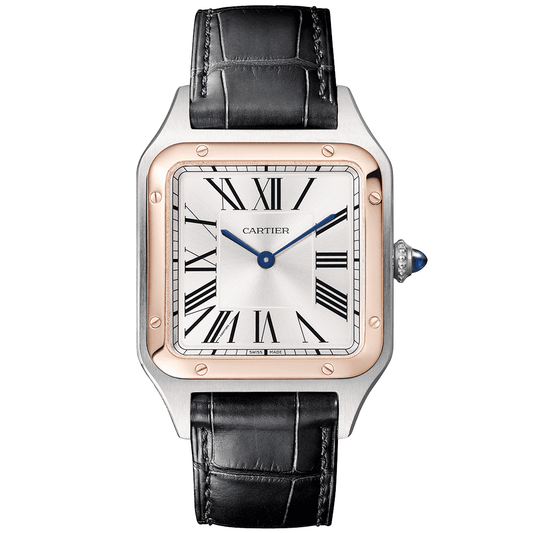 Santos-Dumont Large & 18ct Pink Gold Steel Strap Watch